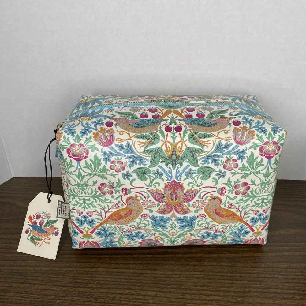 William Morris At Home Summer Strawberry Thief Toiletry Large Wash Bag 6x9